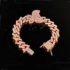 Iced Out Colored diamond for Women Bracelets Chain Jewelry Zircon Stripe Type Cuban Link Chain Gold Silver Pink Butterfly Bracelet