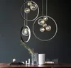Modern Luxury Hängsmycke Lampa Bar Kaffebutik Kök Lighting Clear Glass Bubble Designer Hängande Ljus Fixtur G9 Sockets