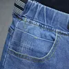 Hommes Extra Large 32-50 Taille Stretch High Elastic Jeans Designer Cordon Droit Denim Pantalon Mens Casual Plus Taille 7XL 210330