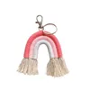 55 färger vävning regnbåge nyckelringar för kvinnor boho handgjorda nyckelhållare nyckelring macrame väska charm bil hängande smycken gåvor g1019