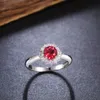 Anneaux de mariage Caoshi magnifique doigt de femme avec pierre de cristal rouge rose exquis bijoux de fiançailles accessoires collocation quotidienne