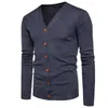 Mannen Button Cardigans Truien Casual Mannen Solid Trui V Kraag Dikke Kasjmier Trui Bovenkleding Kleding EU / US Maat 211014