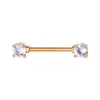 D1016 Zircon Gem Nipple Ring 14Ga 16mm Longueur Mix Colors017308100