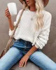 Fitshinling Bohemian Sweaters For Women Fashion Lantern Sleeve Vintage Pullovers Knitwear Holiday Slim Jumper Sweater Female 211011