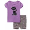 Morango bebê meninas verão pijama conjuntos de rosa crianças sleepwear 100% algodão mais novo moda crianças pijamas terno t-shirt calça 210413