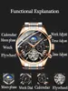 Waterproof 50M Black Rose Gold Tourbillon Automatic Mechanical Watch Men Stainless Steel Clock Male Watches 2021 Wristwatches