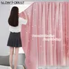 Slow Forest Blackout Curtain Nordic Star Hollow Shade Cloth Punch-Free Self-adhesive Window Curtain Home Decor 210712