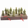 9 pz/set Esercito Cinese Figurine di Terracotta Della Dinastia Qin Esercito Scultura Decorazione Della Casa Artigianato In Argilla con Confezione Regalo 210811