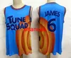 2021 Blue LeBron 6 James Basketball Jersey Space Jam Tune Squad Movie All Stitched