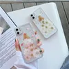 Custodie per cellulari con fiori secchi per ragazza carina per iPhone 11 12 Pro Max Xs Xr SE 7 8 plus Protezione per cellulare Giltter Cover trasparente