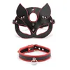 Leather Women Bdsm whip Collar Fetish Erotic Masquerade Halloween Carnival Cosplay Party Mask