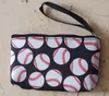 Borsa per cosmetici in neoprene per esterni Borse per trucco impermeabili Borsa con stampa scozzese floreale da baseball Borsa da viaggio Borsa da toilette portatile Portamonete