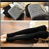 & Hosiery Womens Underwear Apparel Drop Delivery 2021 Over Knee Women Winter Warm Wool Solid Long Leggings Thicken Pile Socks Boot Covers Bee