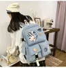Рюкзак корейский стиль школьная сумка для дам мода высококачественный сплошной цвет молнии большие емкости школьные сумки подростки