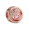 Fine Jewelry Autêntico 925 Esterlina Prata Bead Fit Pandora Charme Pulseiras Rose Gold Daisy Bead Estilo Charme Cadeia de Segurança Pingente DIY Grânulos