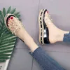 Elegant Women's Candy Slippers transparent Platform sandal Slip-On Pearl Beach Wedges Jelly Shoes Clear Sandals Women G220228