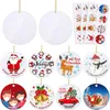 2021 Weihnachtsschmuck Bevorzugung Sublimation Leere Keramik Anhänger Wärmeübertragung Santa Claus Festival Dekoration Ornament