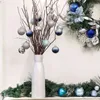 Valery Madelyn 30pcs 6 cm Weihnachtsbaum -Dekorbälle Glitzer Blau Goldbeschichtung Hängende Anhänger Ball für Heimjahr Ornament 211104