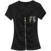 Sommar Casual Hooded T-shirt Fashion Diamond Short Sleeve V-Neck Top Women T Shirt Plus Size M-3XL 210507