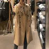 dubbelbröst belted trench coat