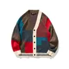 Heren truien mannen patchwork winter vest 2022 herfstheren Harajuku Koreaanse mode oversized gebreide trui mannelijke knop retro lagen doek