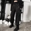 Damesbroek Capri Gedrukt Cargo Vrouwen Harajuku BF-stijl Japanse losse streetwear Zwart Goth Casual broek Herfst