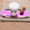 Piatto d'oro Vassoio da dessert in acciaio inossidabile colorato Ovale Asciugamano da cucina Decorazione del prodotto