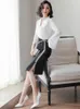 Sıradan Elbiseler Vintage Bahar Yaz 2022 Kadınlar İçin Ofis Siyah Beyaz Parti Elbise Zarif Bayanlar Giysileri Vestidos My2321