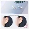 WANTME Trendy Korean 100% 925 Sterling Silver Leaf Stud Boucles d'oreilles pour Femmes Filles Punk Minimaliste Feuilles Oreille Crochet Bijoux Brincos 210507