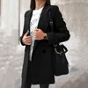 Women's Jackets Fashion Autumn And Winter Solid Color Long-sleeved Double-breasted Button Suit Collar Woolen Jacket Women