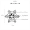 Szpilki, broszki biżuteria błyszcząca płatek śniegu czarne szpilki cyrkonżu świąteczny zimowy prezent dla kobiet sznurka śnieżna broszk brosza kropla upuść
