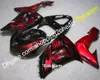 Kawasaki ZX-10R 2006 2007 ZX10R 06 07 ZX 10R赤い炎黒オートバイのフェアリングキットフィッティング（射出成形）