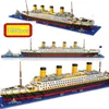 1860 pièces RMS Titanic bateau de croisière modèle bateau bricolage Diamon Dassemblage blocs de construction Mini Micro briques éducatifs enfants jouets cadeaux X0902