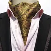 British Vintage Polka Dot/Jacquard Men's Long Silk Cravat Ascot Handkerchief Gentlemen Wedding Party Ties