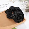 Satin Haargummi Seil Frauen große Rose Blume Haar Gummibänder Scrunchies Mode elastische Haar-Accessoires