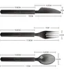 Set di posate cucchiaio di plastica nera traslucida per alimenti di alta qualità, coltello e forchetta extra spessi, stoviglie da picnic per feste