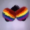 Pantofole NXY Moda all'ingrosso Carino Multi-colori Sandali in pelliccia per bambini e scivoli in vera volpe per bambini 220125