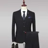 Kamizelka Spodnie 3 PCS Zestaw męskiej Business Casual Plaid Groomsman Blazers Kamizelka Dress Three Piece Slim Fit Wedding Jacket X0909