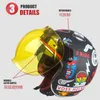 オートバイのヘルメット3/4内レンズのレトロ半分ヘルメットCascos de Motocistasサイクリングユニセックス