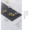 Luxe dikke v-vorm hoepel oorbel voor vrouwen echt 925 sterling zilveren mode bruiloft verlovingsrekening sieraden 210707
