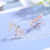 Kwiaty klipsy douszne Kolczyki dla kobiet Wysokiej jakości inkrustowane kolczyki cyrkon biżuteria 2021 Słodki temperament Koreański Styl