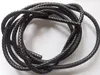 3 Meters of 8mm Black Braided Bolo Leather Cord #22515