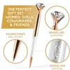 Diamond Pen Big Crystal Ballpoint Pens Stationery Ballpen Oily Rotate Twisty Black Refill