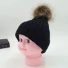 Mooie Kind Dames Mutsen Hoeden Warm Winter Pompom Bont Gebreide Beanie Caps Vrouwen Baby Meisjes Jongen Bont Pom Hat Snow Snow Cap Y21111