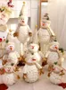 Juldekorationer Stor storlek Bronzing Plush Dolls Santa Claus Snowman Toys Xmas Figurines Gåva till barn Vit träd prydnad