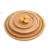 Eco-vriendelijke ronde vorm fruit dienblad massief hout thee beker ontbijt schotel gebak platen isolatie mat hotel eetkamer servies rre10647