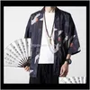 Etniska klädkläder Drop Delivery 2021 Japanese Kimono Traditionell Cardigan Men Thin Harajuku Streetwear Samurai Costume Yukata Manlig Haor