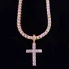 Men039s och Women039s Style Cross Pendant Necklace 4mm Zircon Tennis Chain Gorgeous Necklace Hiphop Jewelry Fashion Gif93013351349212