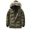 Heren Down Jackets Canadian Parka Winter waterdichte doek Men Wolf Fur Wyndham Jacket Hapleed Fourrure Outwear Raccoon Burs Warm Coat28x8