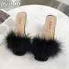 النساء النعال الصيف 2021 جديد أزياء الخنجر الصنادل المفتوحة تو عالية الكعب zapatillas موهير casa sapatos femininos Y1120